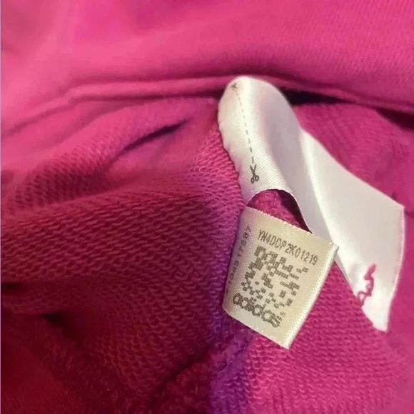 Adidas vintage oversized print purple casual LS front zipper hoodie L - Picture 4 of 4